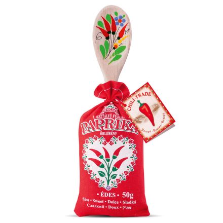 Fűszerpaprika vászonzsákban - fakanállal