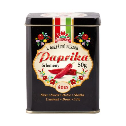 Fűszerpaprika fém díszdobozban - fekete kivitelben